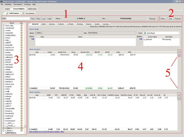Poker Tracker во вкладке General PokerTracker во вкладке General